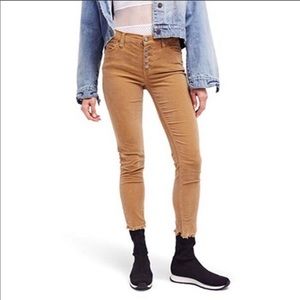 Free People Reagan 5 button corduroy pants size 28